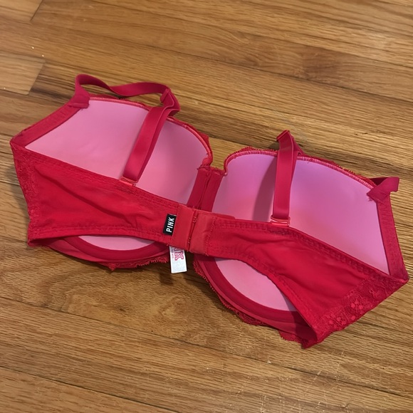 Red lace VS Date Push-Up bra (36DD) - Picture 2 of 5
